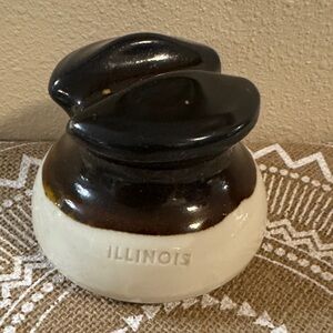 VTG Illinois Porcelain Electric Insulator “hat” shape 2 tone